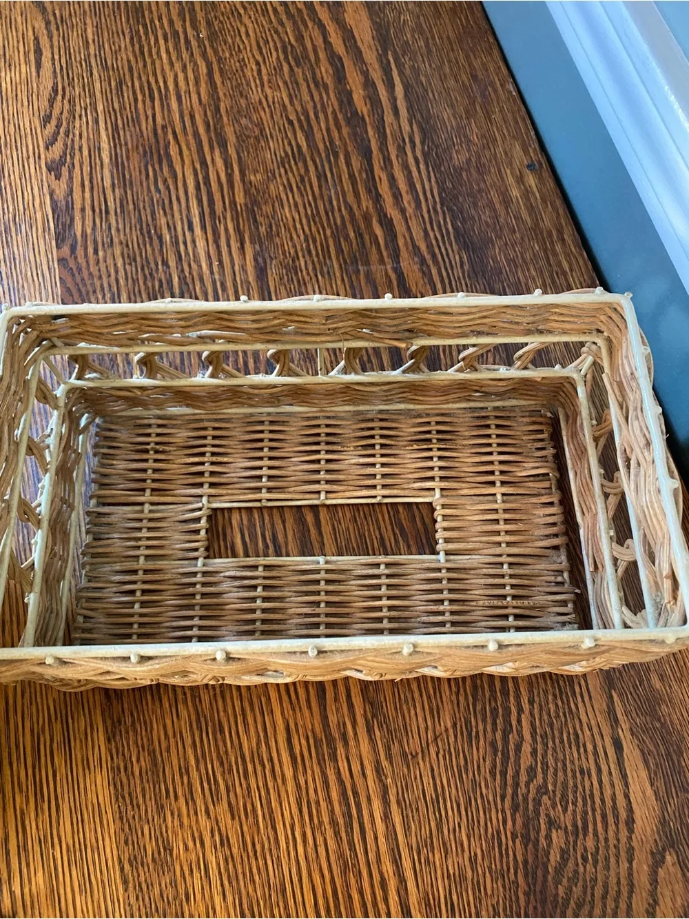 Vintage Boho Wicker Rattan Tissue Box Cover